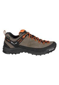 Buty Podejściowe Męskie Salewa Wildfire Leather Gtx. Kolor: pomarańczowy, wielokolorowy. Materiał: zamsz. Szerokość cholewki: normalna