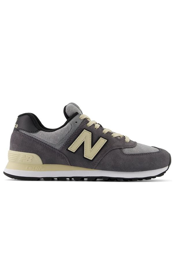 Buty New Balance U574LGG - szare. Kolor: szary. Materiał: materiał, zamsz, syntetyk, guma, skóra. Szerokość cholewki: normalna. Model: New Balance 574