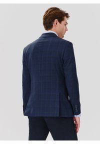 Pako Lorente - PAKO LORENTE – Granatowa marynarka garniturowa w kraciasty deseń. Okazja: na wesele, na ślub cywilny, na komunię. Kolor: niebieski. Materiał: poliester, wełna, lycra #9