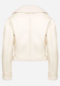 Born2be - Beżowa Kurtka Biker o Krótkim Kroju z Zasuwanymi Kieszeniami Laonette. Okazja: na co dzień, do pracy. Kolor: beżowy. Materiał: jeans. Długość: krótkie. Styl: casual, elegancki #5