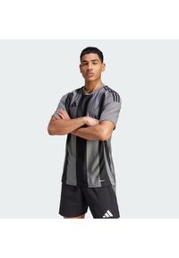 Adidas - Koszulka Striped 24. Kolor: szary, czarny, wielokolorowy. Materiał: materiał. Sport: piłka nożna #1