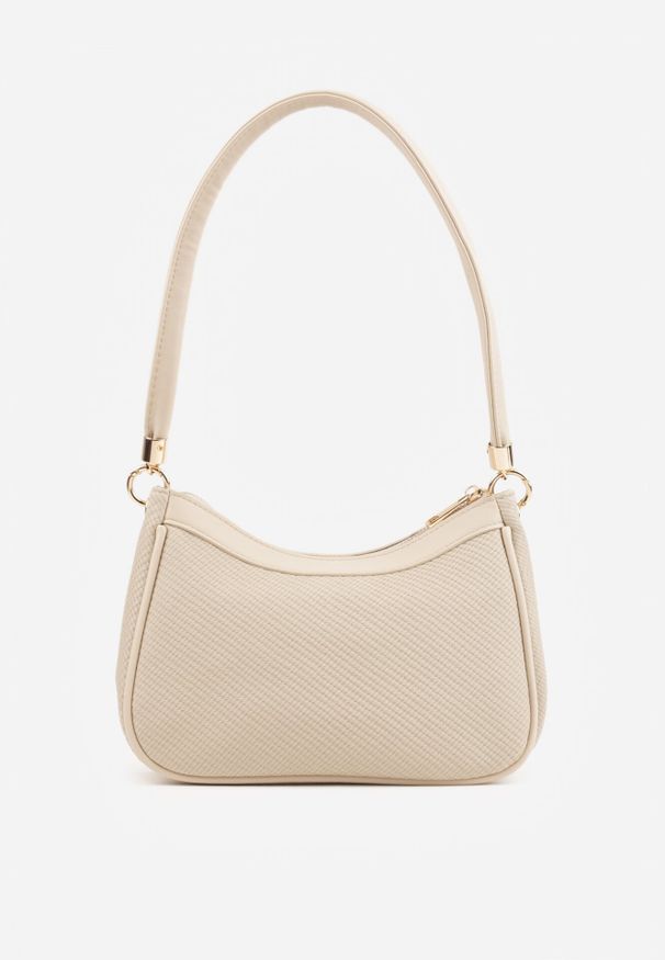 Born2be - Ciemnobeżowa Elegancka Torebka Bagietka na Ramię z Dodatkowym Paskiem Phalese. Kolor: beżowy. Wzór: gładki. Styl: elegancki. Rodzaj torebki: na ramię