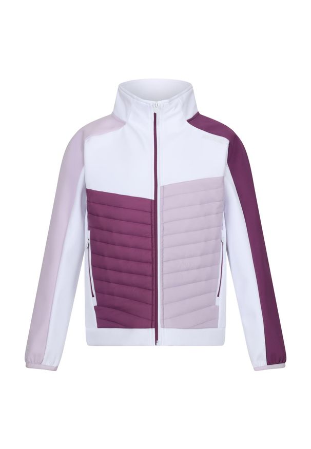 Regatta - Kurtka Dziecięca Brynden Padded Full Zip Soft Shell Jacket. Kolor: fioletowy, różowy, biały, wielokolorowy