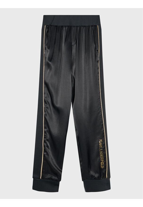Karl Lagerfeld Kids Spodnie dresowe Z14196 S Czarny Regular Fit. Kolor: czarny. Materiał: wiskoza