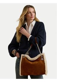Lauren Ralph Lauren - LAUREN RALPH LAUREN Torebka Large Bradley 431980180001 Brązowy. Kolor: brązowy. Materiał: skórzane, zamszowe #6