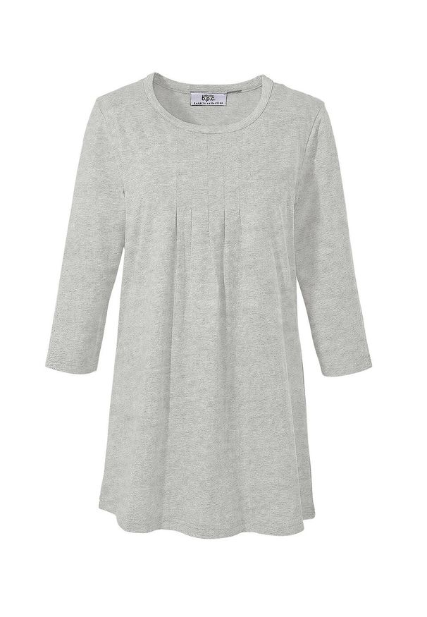 Długi shirt, rękawy 3/4 bonprix jasnoszary melanż. Kolor: szary. Długość: długie. Wzór: melanż