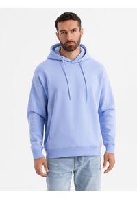 Ombre Clothing - Dresowa bluza unisex z kapturem i kieszeniami – lawendowa V9 OU-SNBC-0105 - XL/XXL. Okazja: na co dzień. Typ kołnierza: kaptur. Kolor: fioletowy. Materiał: dresówka. Wzór: aplikacja. Styl: casual #9