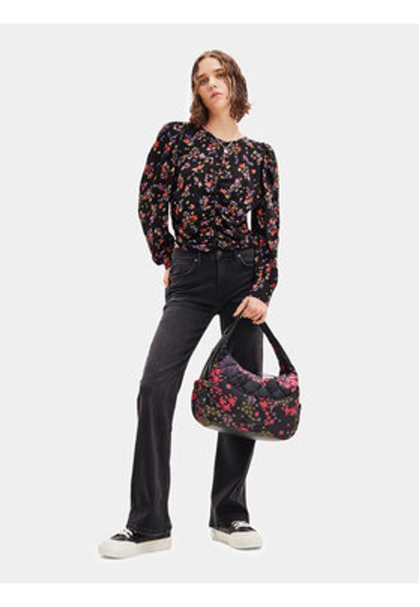 Desigual Bluzka 23WWBW36 Czarny Regular Fit. Kolor: czarny. Materiał: wiskoza