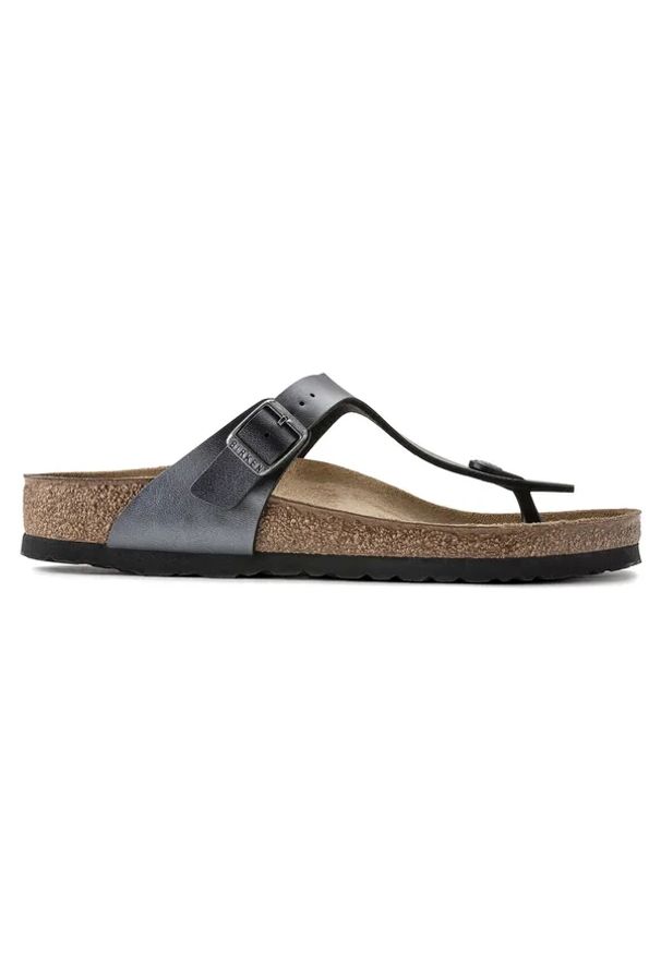 Japonki damskie Birkenstock Gizeh BF. Okazja: na co dzień. Kolor: szary. Materiał: skóra, materiał. Sezon: lato. Styl: klasyczny, elegancki, casual