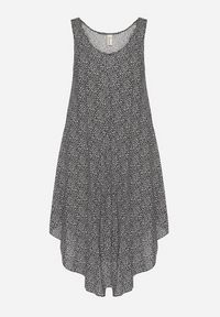 Born2be - Czarna Rozkloszowana Sukienka z Bawełny w Abstrakcyjny Wzór Ronive. Okazja: na co dzień. Kolor: czarny. Materiał: bawełna. Typ sukienki: rozkloszowane. Styl: elegancki, casual #6