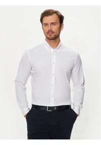 BOSS - Boss Koszula Roan 50520291 Biały Slim Fit. Kolor: biały. Materiał: bawełna