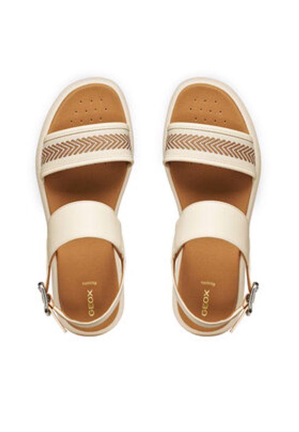 Geox Sandały D Camalei D650ND 05411 C1122 Écru. Kolor: kremowy. Materiał: skóra