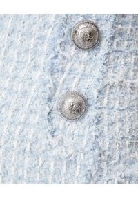 Balmain - BALMAIN - Tweedowa spódnica mini. Stan: podwyższony. Kolor: niebieski. Materiał: tkanina. Wzór: aplikacja #5