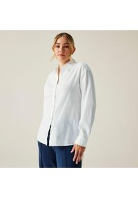 Regatta - Koszula turystyczna damska Primevere. Kolor: czerwony. Materiał: bawełna, len. Sport: turystyka piesza #1