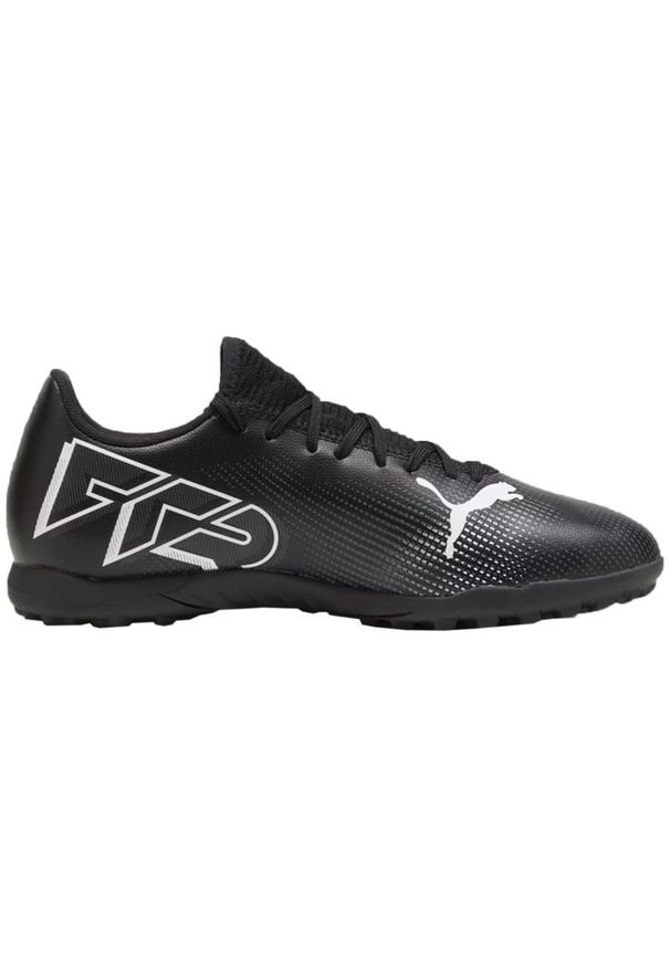 Buty piłkarskie Puma Future 7 Play Tt M 107726 02 czarne. Kolor: czarny. Materiał: dzianina, syntetyk, materiał. Szerokość cholewki: normalna. Sport: piłka nożna