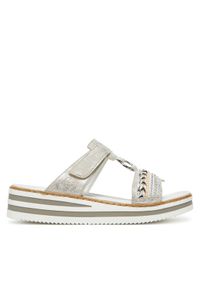 Rieker Klapki V02M6-40 Srebrny. Kolor: srebrny. Materiał: syntetyk #1