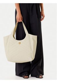 Pinko - PINKO Torebka Tote Bag PE 25 PLTT 104536 A2AO Biały. Kolor: biały. Materiał: skórzane #3