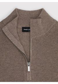 Pako Lorente - PAKO LORENTE - Brązowy sweter z rozpinaną stójką. Okazja: na co dzień. Typ kołnierza: kołnierzyk stójkowy. Kolor: brązowy. Materiał: wełna, bawełna. Sezon: jesień. Styl: casual #6