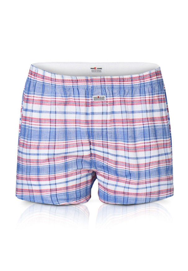 Męskie Bokserki Bawełniane - Pako Jeans - Kolorowa Kratka. Kolor: wielokolorowy. Materiał: bawełna. Wzór: kratka, kolorowy