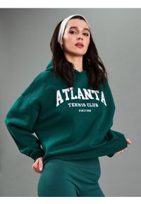 Sinsay - Bawełniana bluza z kapturem - zielony. Typ kołnierza: kaptur. Kolor: zielony. Materiał: bawełna