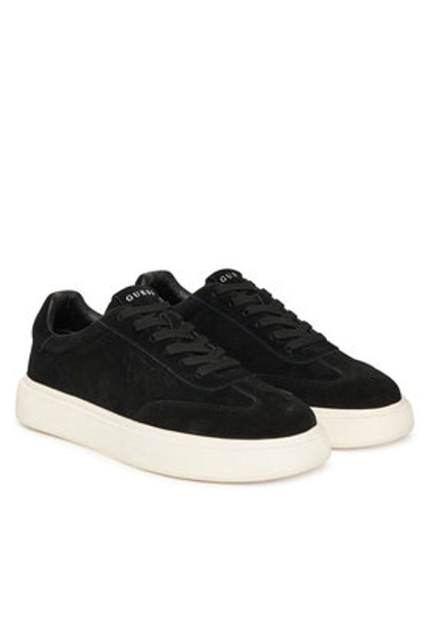 Guess Sneakersy FMFPLA SUE12 Czarny. Kolor: czarny. Materiał: zamsz, skóra