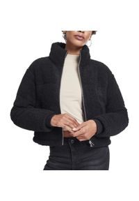Kurtka turystyczna damska Urban Classics Boxy Sherpa. Kolor: czarny. Sport: turystyka piesza