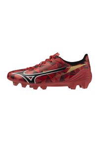 Mizuno - MIZUNO ALPHA II SELECT JR Red. Materiał: skóra. Szerokość cholewki: normalna. Sport: turystyka piesza, piłka nożna