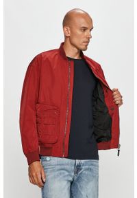 Pepe Jeans - Kurtka bomber Andy. Typ kołnierza: bez kaptura. Kolor: czerwony. Materiał: nylon, materiał, poliester, elastan. Wzór: gładki #4