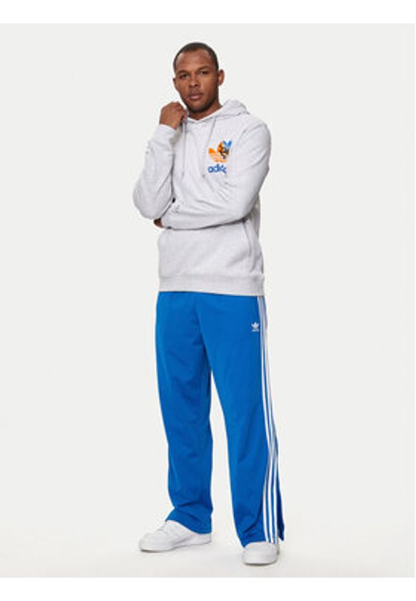 Adidas - adidas Bluza Trefoil IS2913 Szary Regular Fit. Kolor: szary. Materiał: bawełna