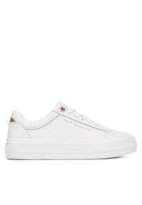 TOMMY HILFIGER - Tommy Hilfiger Sneakersy Th Foxing Platform Leather FW0FW09018 Biały. Kolor: biały. Materiał: skóra. Obcas: na platformie