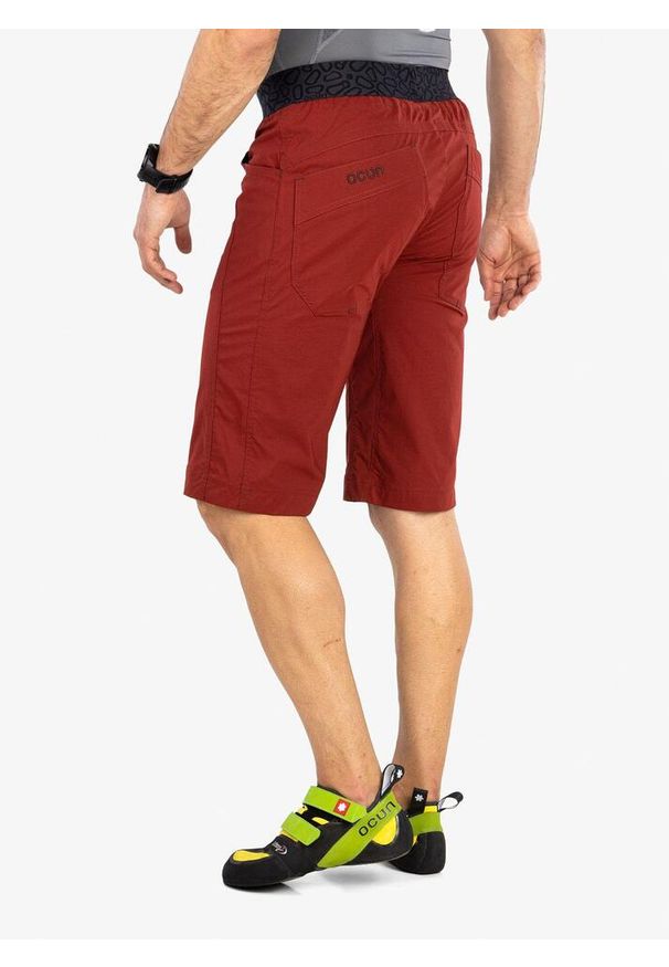 OCUN - Spodenki wspinaczkowe męskie Ocun Mania Shorts. Kolor: czerwony. Materiał: materiał