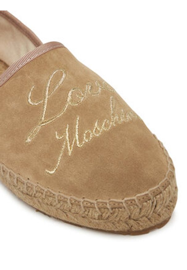 Love Moschino - LOVE MOSCHINO Espadryle JA10272G0MIG0104 Beżowy. Kolor: beżowy. Materiał: skóra, zamsz