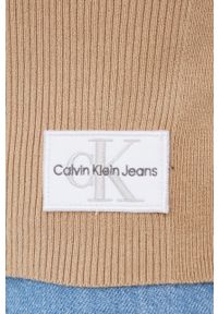 Calvin Klein Jeans kardigan damski kolor żółty lekki. Kolor: żółty. Materiał: materiał, dzianina. Wzór: gładki #5