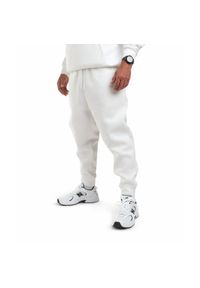 Spodnie INTERLOCK OVERSIZE DZIK® białe. Kolor: biały. Sport: joga i pilates #1