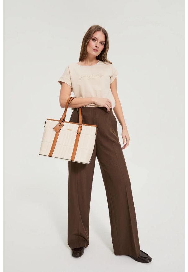 MOODO - Duża torba beżowa. Kolor: beżowy