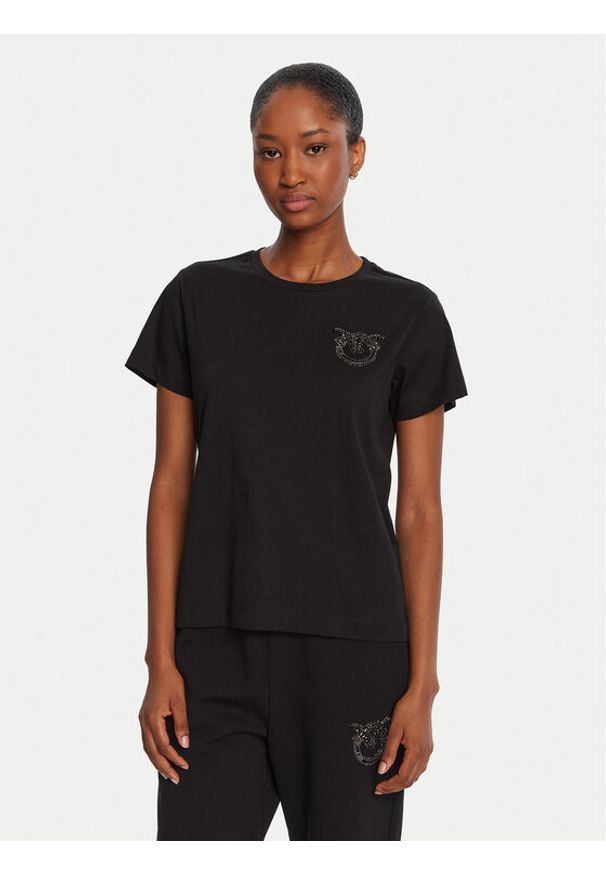 Pinko - PINKO T-Shirt Nambrone 103320 A2RN Czarny Regular Fit. Kolor: czarny. Materiał: bawełna