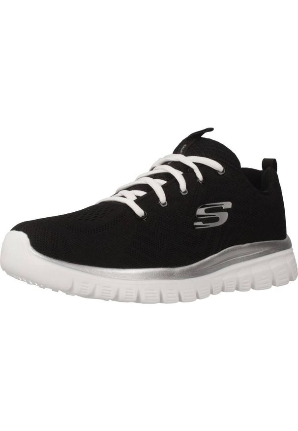 skechers - Buty do chodzenia damskie Skechers Gracefulget Connect. Kolor: czarny. Materiał: tkanina. Sport: turystyka piesza