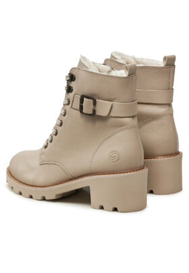 Remonte Trzewiki D0A74-60 Beżowy. Kolor: beżowy. Materiał: skóra