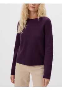 Reserved - Wełniany sweter - ciemnofioletowy. Kolor: fioletowy. Materiał: wełna #1