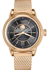 AVIATOR - Zegarek Aviator Zegarek damski Aviator V.1.33.2.253.5 różowe złoto. Kolor: złoty, wielokolorowy, różowy #1