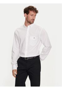 GANT - Gant Koszula Poplin 3000100 Biały Regular Fit. Kolor: biały. Materiał: bawełna