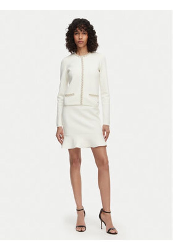 Guess Kardigan W6RR42 Z4422 Écru Regular Fit. Kolor: kremowy. Materiał: wiskoza