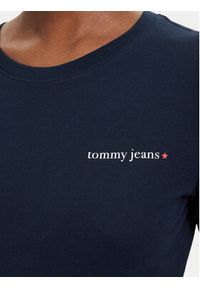 Tommy Jeans T-Shirt Ess Logo DW0DW23479 Granatowy Slim Fit. Kolor: niebieski. Materiał: bawełna #4