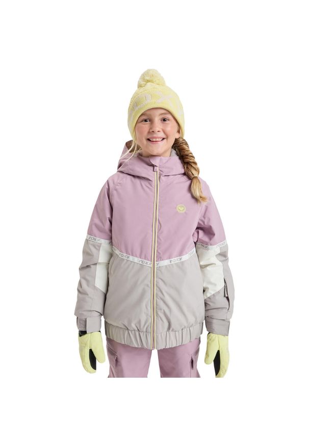 Roxy - Kurtka do sportów zimowych techniczna dla Dziewczynek HEKLA ICE 10K. Kolor: różowy. Sezon: zima. Sport: narciarstwo