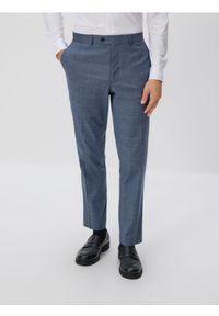 Reserved - Garniturowe spodnie z wiskozy - niebieski. Kolor: niebieski. Materiał: wiskoza #1