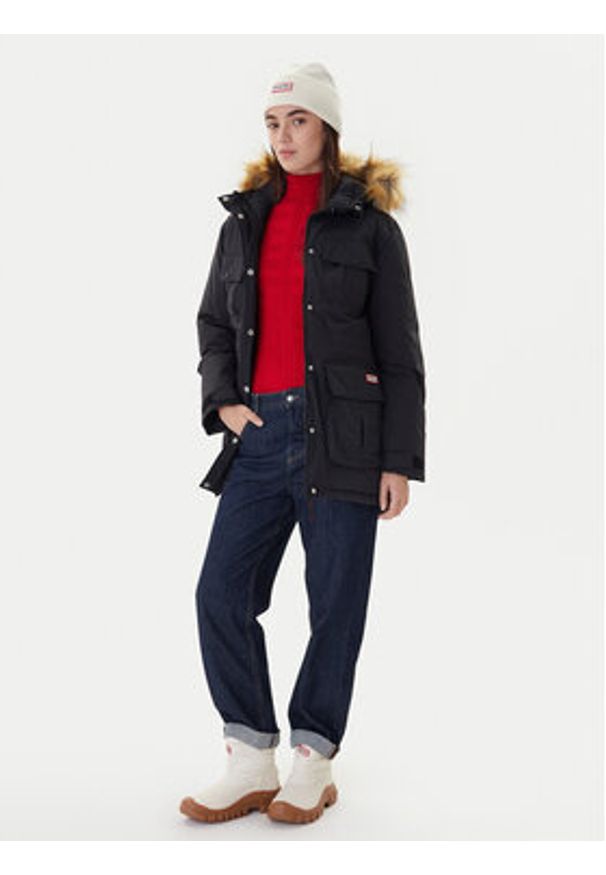 Hunter Parka Glyder HARW0014252 Czarny Regular Fit. Kolor: czarny. Materiał: syntetyk