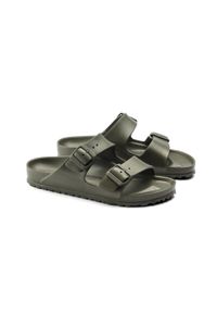 Klapki damskie Birkenstock Arizona Birkoflor. Zapięcie: bez zapięcia. Kolor: zielony. Materiał: syntetyk, materiał. Sport: turystyka piesza