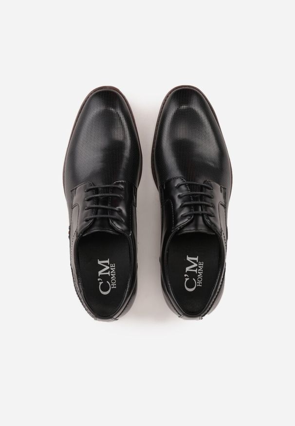 Born2be - Czarne Eleganckie Półbuty Sznurowane z Ozdobną Perforacją Fild. Okazja: na co dzień, na spotkanie biznesowe, na ślub cywilny, do pracy, na wesele. Kolor: czarny. Styl: elegancki