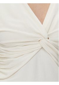 BOSS Bluzka Eulori 50534546 Beżowy Slim Fit. Kolor: beżowy. Materiał: wiskoza #3