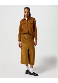Wrangler - WRANGLER DAMSKIE SPÓDNICE SZTRUKSOWA WRANGLER CORDUROY MAXI COGNAC 112356436. Materiał: sztruks